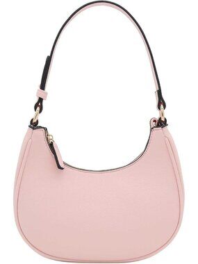 Women Light Pink Small Crescent For Trendy Underarm Purse Zipper Shoulder Bag
